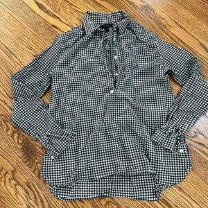 J. Crew Black and White Gingham Shirt
